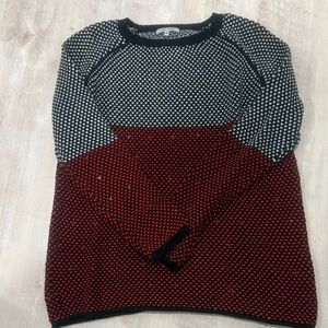 Lisa Todd Red and Black Knit Sweater with sequins